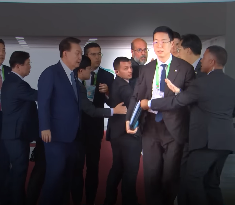 G20 윤석열 수행원 브라질 몸싸움, 실랑이, 통역요원 브라질 경호원