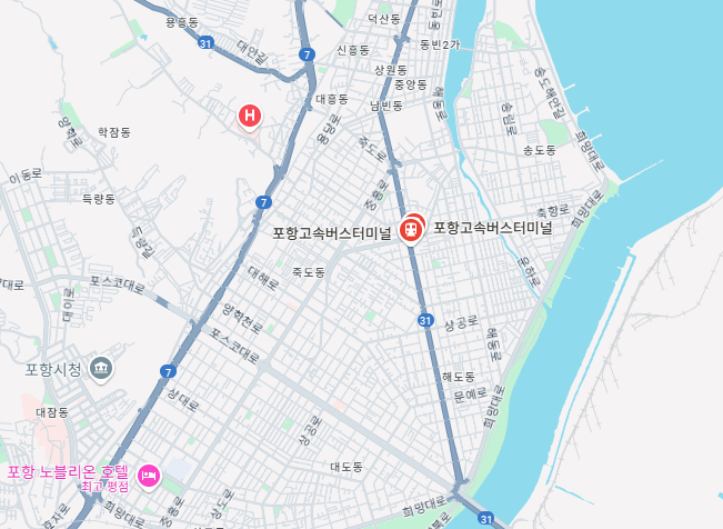 포항고속버스터미널 시간표조회, 예매