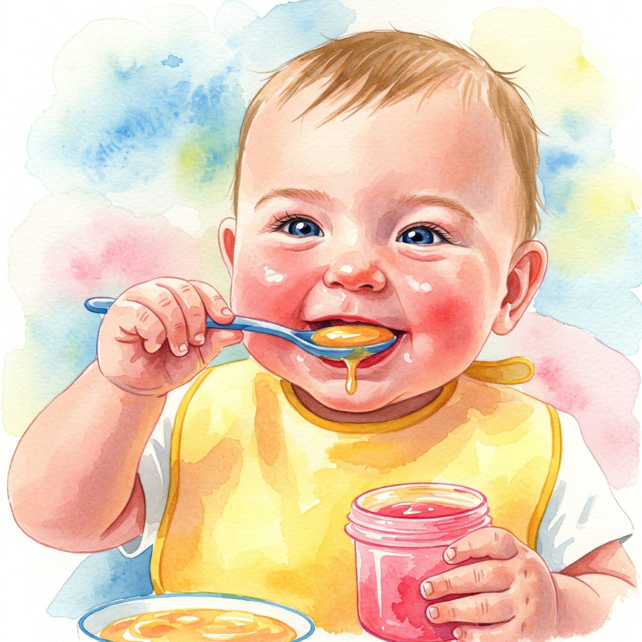 이유식 먹고 있는 아이