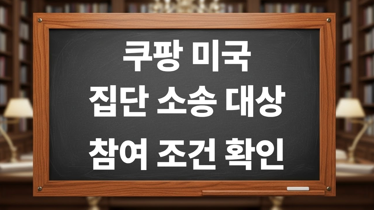 쿠팡 미국 집단 소송 대상 참여 조건 확인