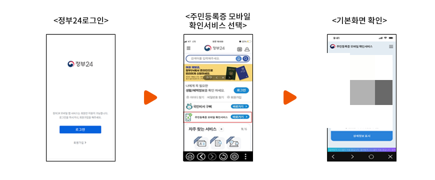 주민등록증(신분증) 모바일 무료로 발급 확인 방법