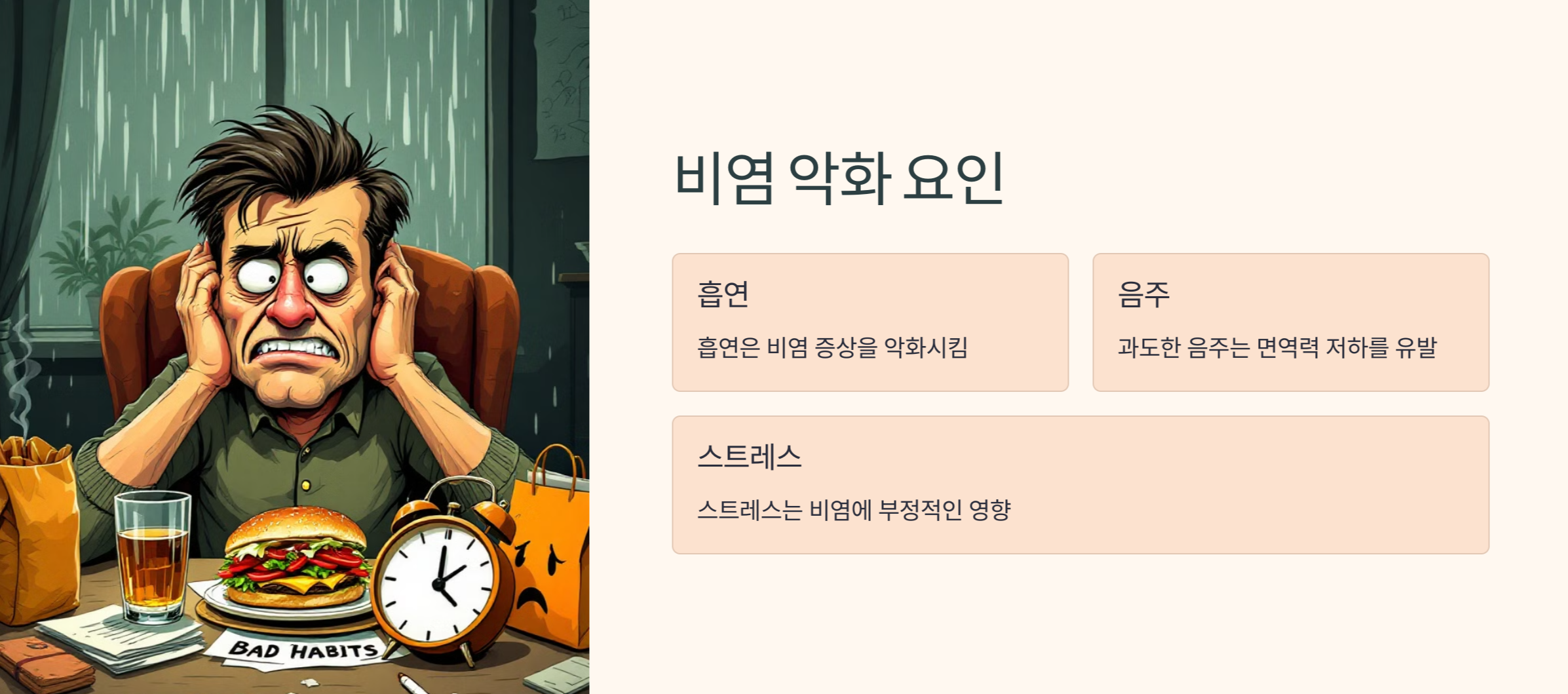 비염을 악화시키는 습관 정리 및 사진