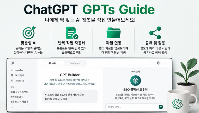 ChatGPT GPTs 만드는 방법｜나만의 AI 챗봇 쉽게 만들기