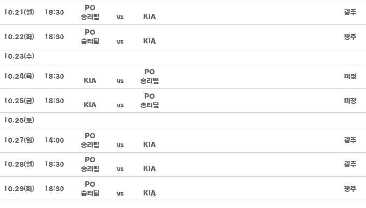 2024 KBO 한국시리즈 경기 및 티켓 예매 일정