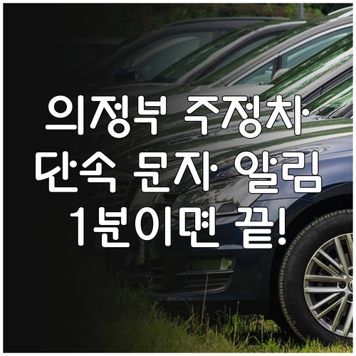 의정부 주정차단속 문자 알림 신청하기..