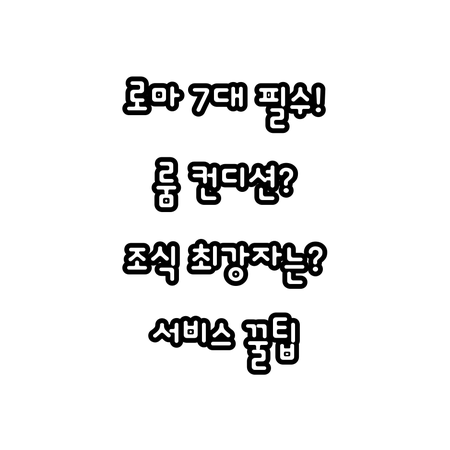 로마 주요 호텔 7곳 룸 컨디션 서비..