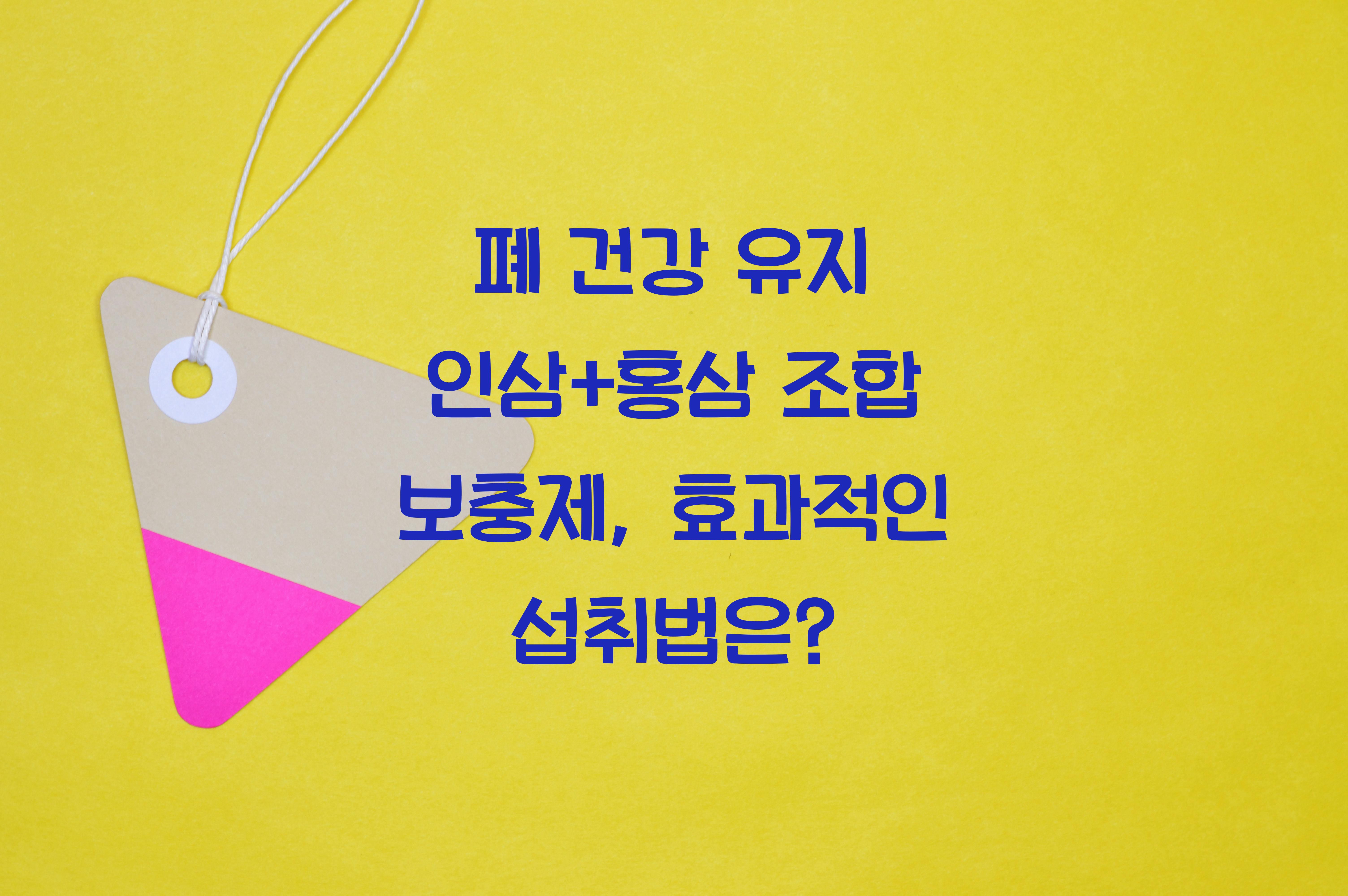 폐 건강 유지 인삼+홍삼 조합 보충제