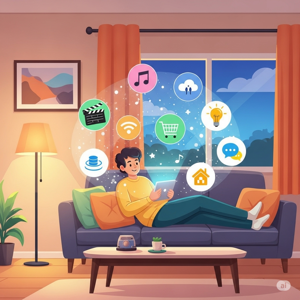 여러가지 컨텐츠를 즐기는 우리