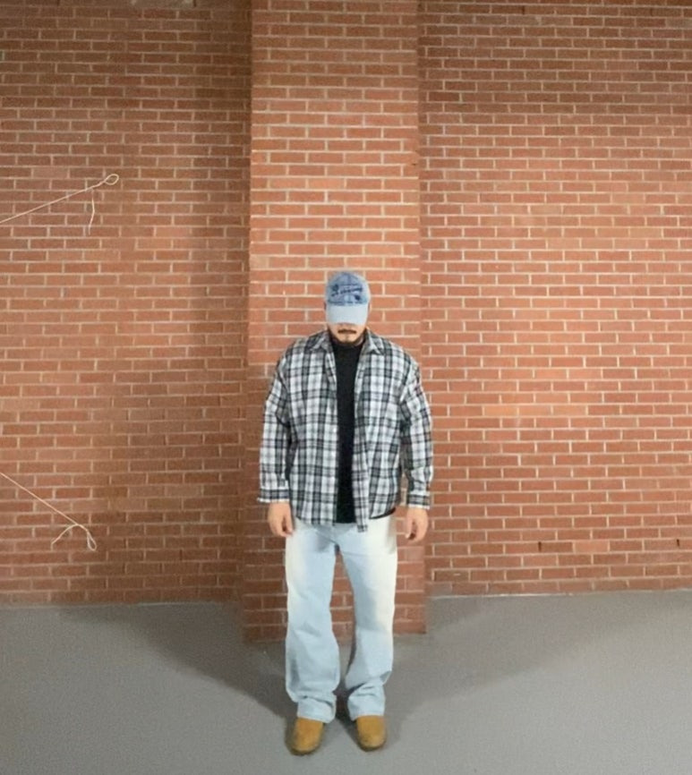 데일리룩('25. 11. 26.)엑스톤즈 빈티지 워싱 데님볼캡, 스탠다드에러 오버핏 포켓 체크 남방 셔츠, 어커버 티셔츠, 에러스익셉티드 와이드 데님팬츠, 호킨스 스웨이드 첼시부츠