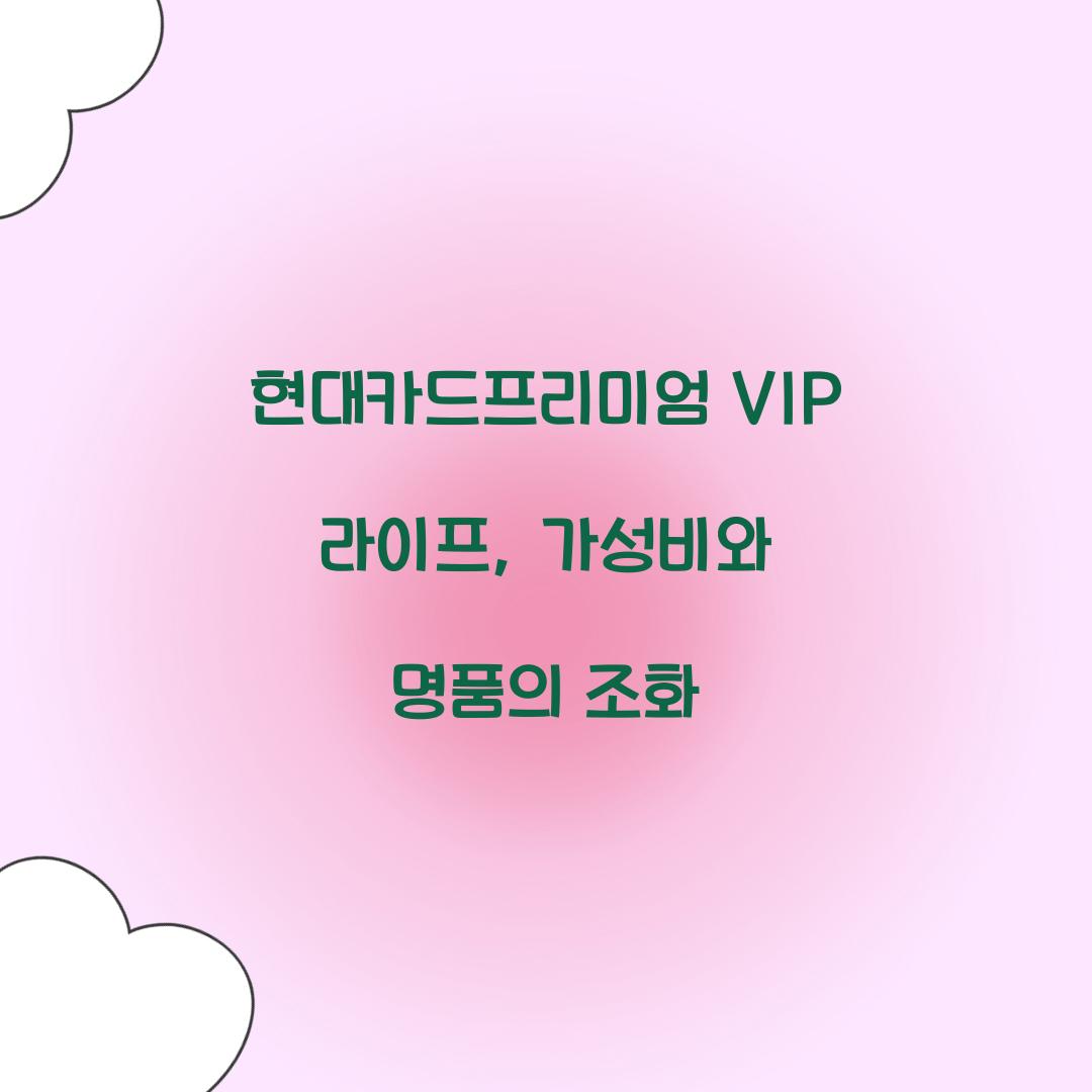 현대카드프리미엄 VIP 라이프