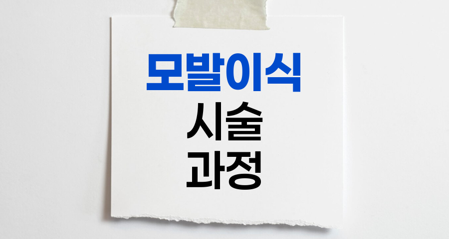 모발이식 시술 과정 완벽 가이드