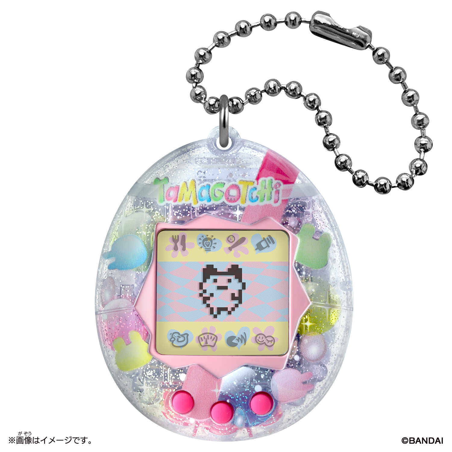 컬러풀한 소다 음료 모티브의 Original Tamagotchi Sparkle Boba 본체