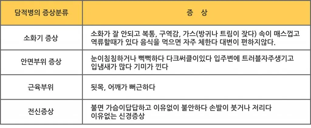 담적병 증상