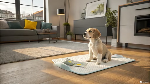 배변 훈련하는 강아지