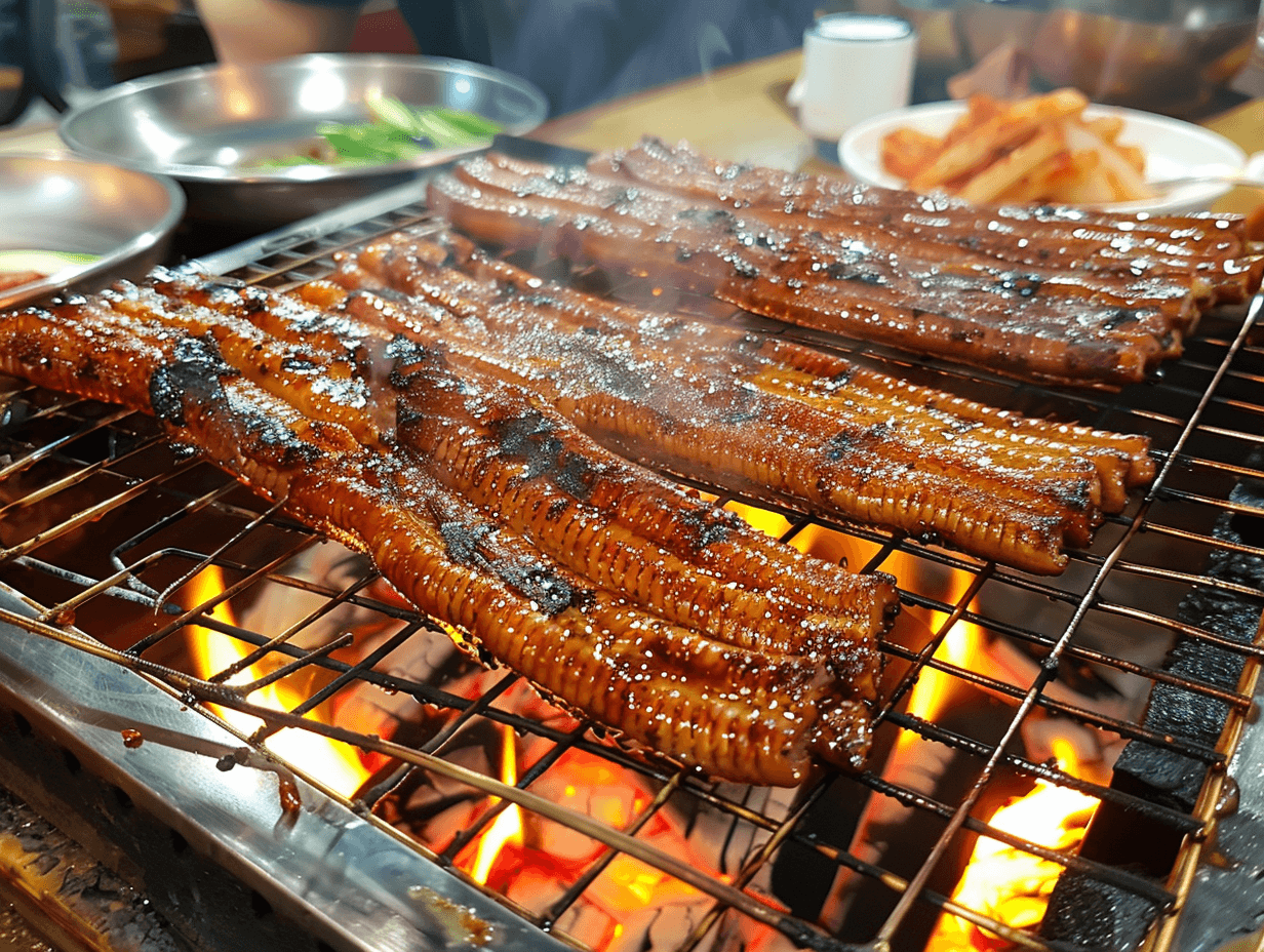 숯불에서-장어-굽는-모습