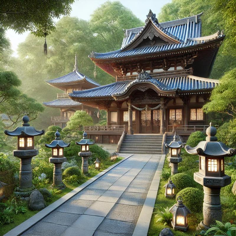 A realistic depiction of a traditional Japanese temple, 일본 숨겨진 관광지