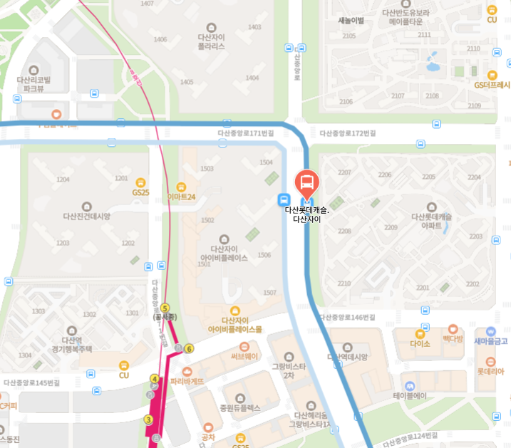 4300번 공항버스 노선도