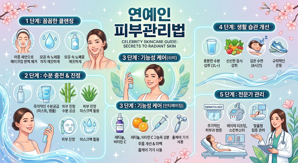 연예인 피부 비결 (생활패턴, 홈케어, 피부과 시술)