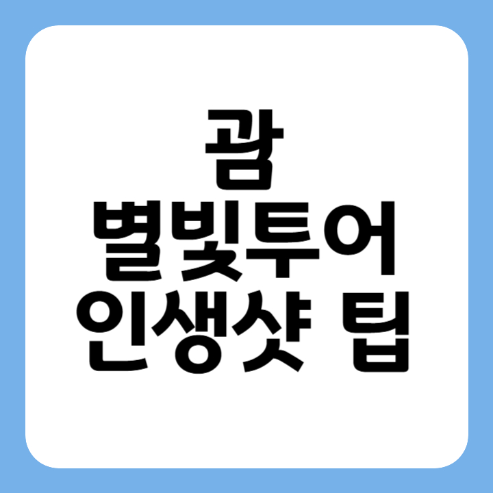 썸네일 괌 별빛투어 인생샷 팁