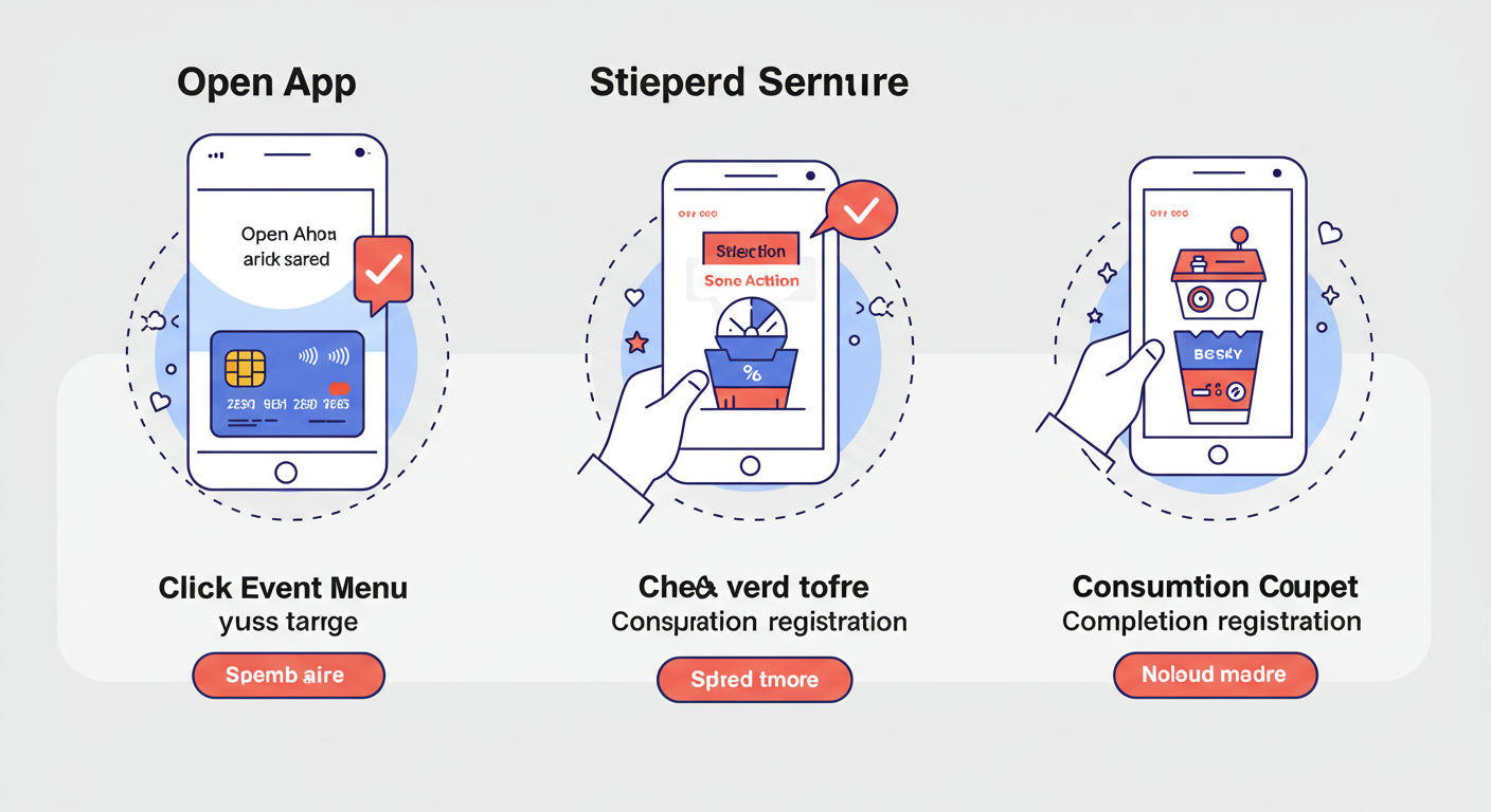 카드사 앱을 통한 소비쿠폰 신청 단계를 시각화한 이미지