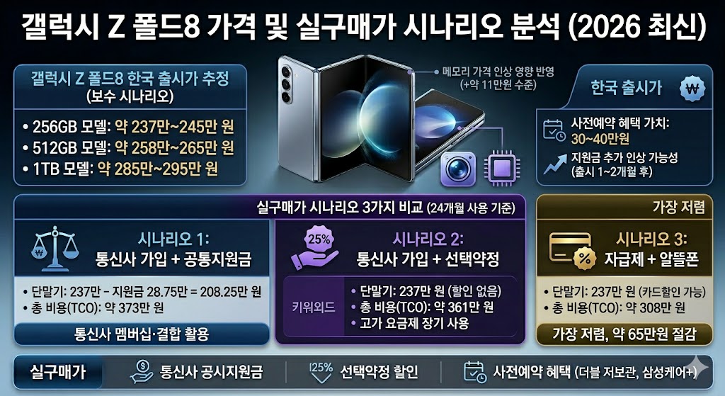 갤럭시 Z 폴드8 출시가 전망 및 핵심 시나리오