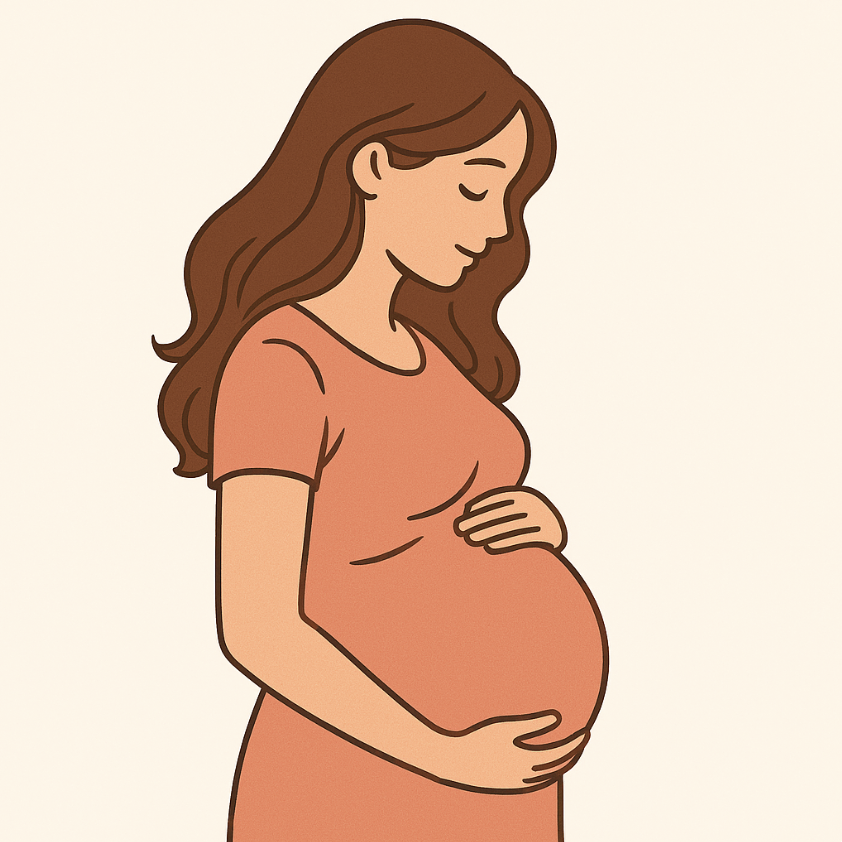 임신한 여성 일러스트 사진