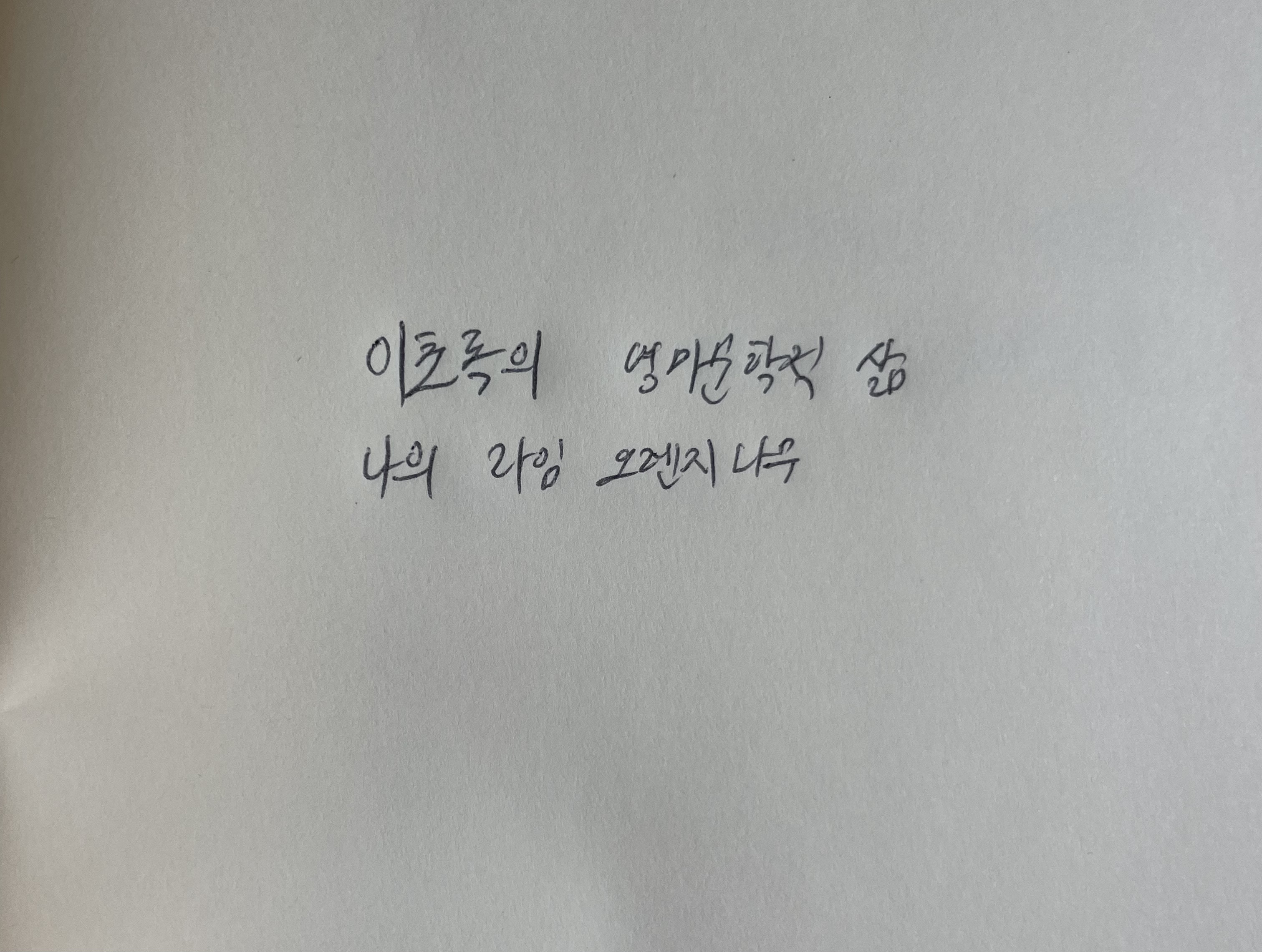이초록의 영미문학적 삶- 나의 라임 오렌지 나무 바스콘셀루 손글씨
