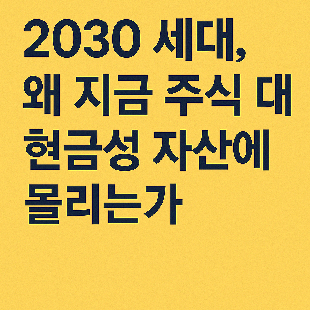 2030 세대가 주식 대신 현금성 자산에 집중하는 이유를 요약한 이미지