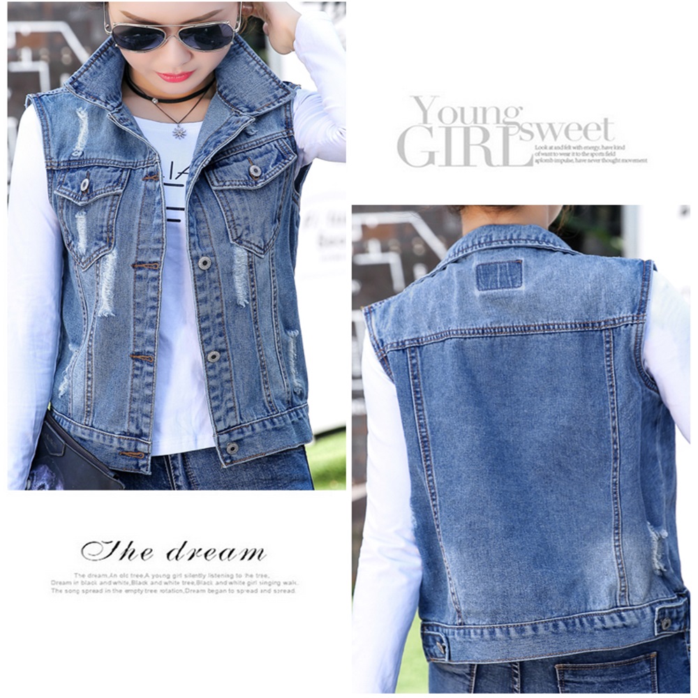 기본스타일 청조끼 빈티지데님조끼 Vest