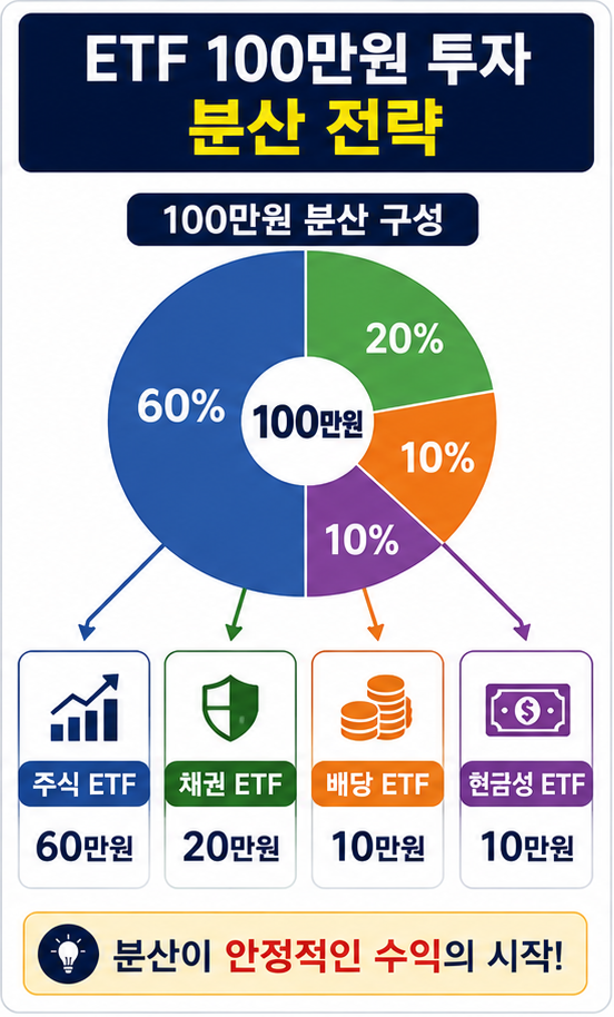 ETF 100만원 투자, 분산 투자 구조 설명