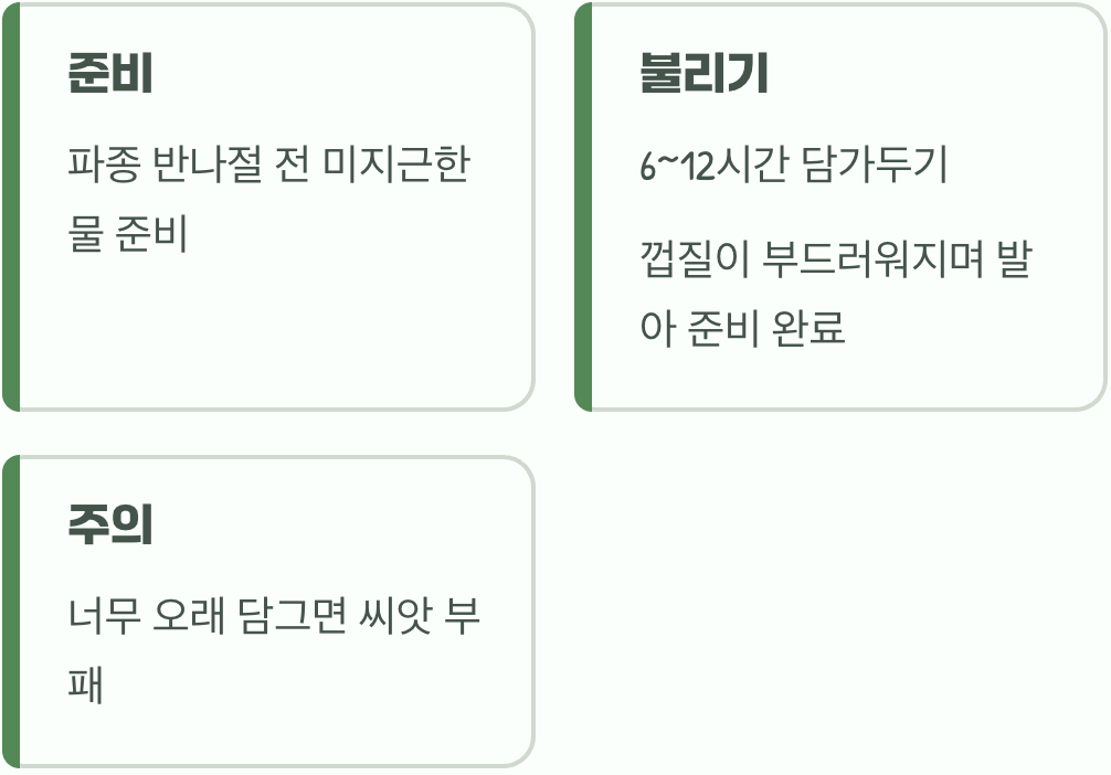 싹을 틔우는 작은 마법&amp;#44; 씨앗 불리기