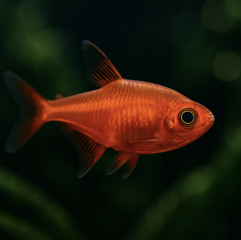 수초 속 작은 불꽃&amp;#44; 엠버테트라