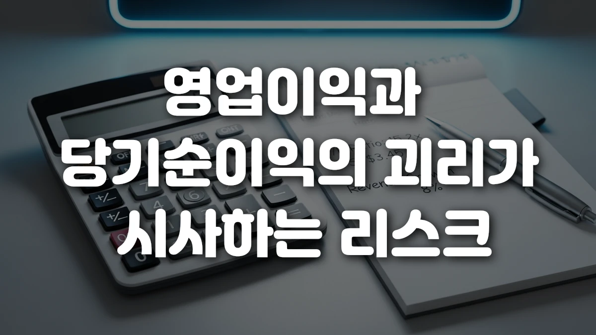 영업이익과 당기순이익의 괴리가 시사하는 리스크