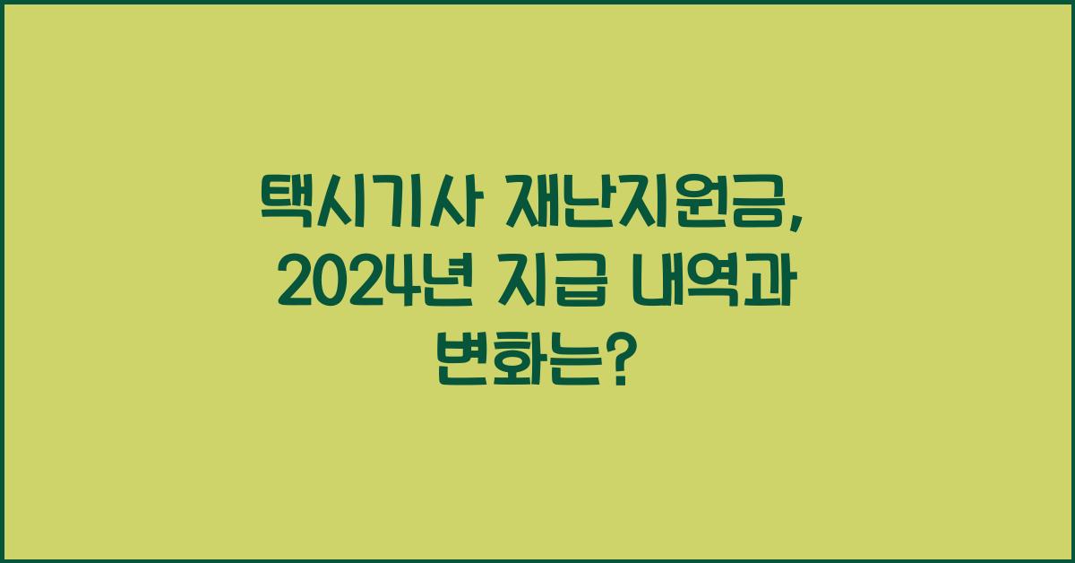 택시기사 재난지원금