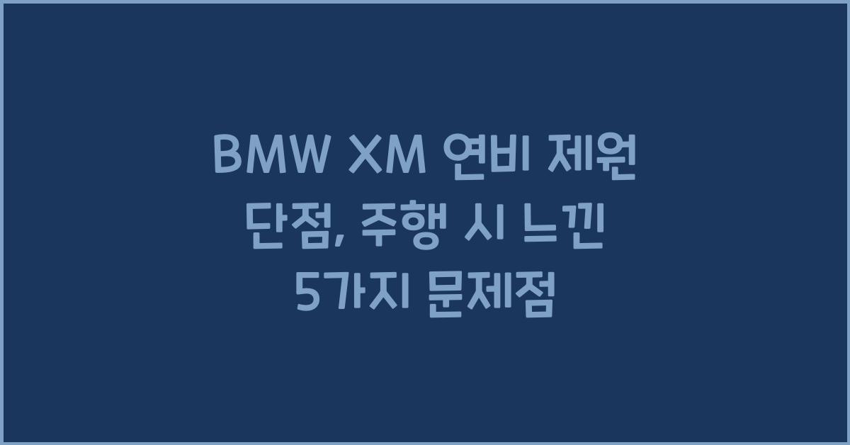 BMW XM 연비 제원 단점