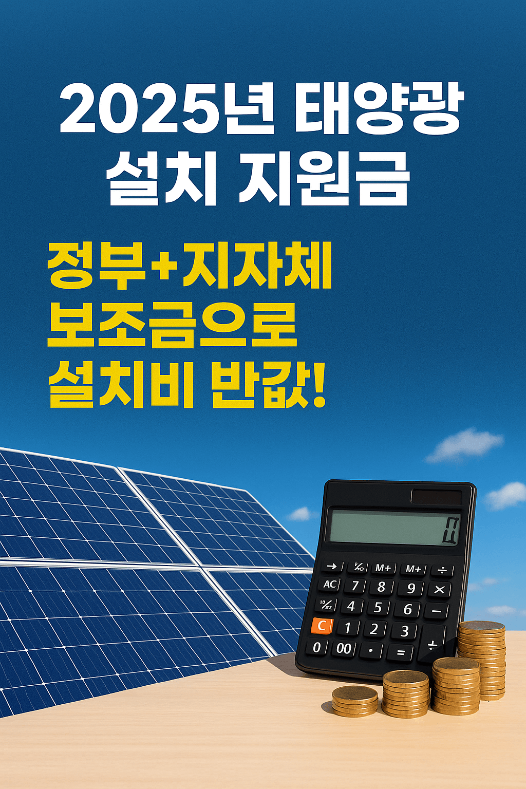2025년 태양광 설치 지원금 총정리|정부+지자체 보조금으로 설치비 반값!