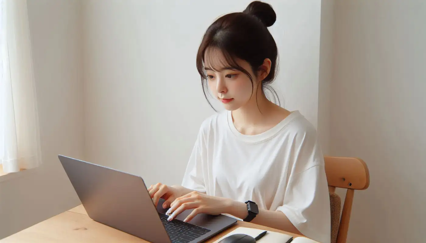 에이닷-웹-버전을-사용하는-여성의-모습