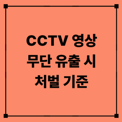 CCTV 영상 무단 유출 시 처벌 기준｜관리자·개인 모두 책임질 수 있다