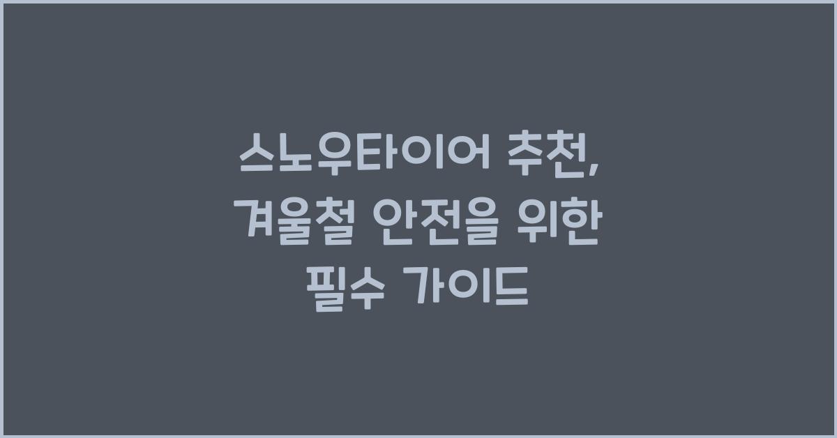 스노우타이어 추천