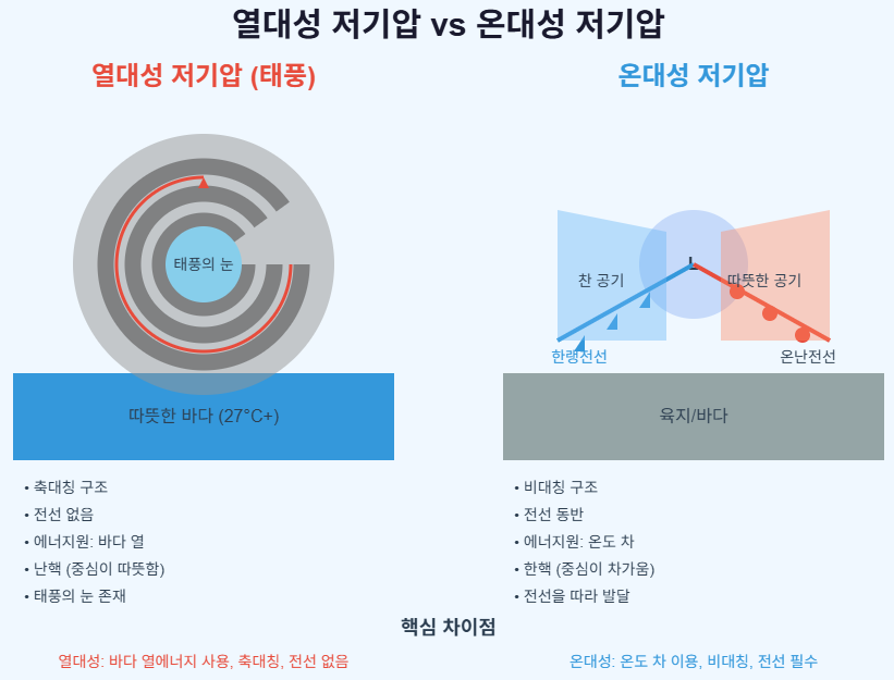 열대성 저기압과 온대성 저기압