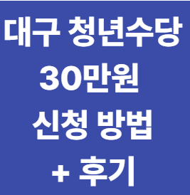 대구 청년수당 상담연결형 30만원 신청하는 방법 (+후기)
