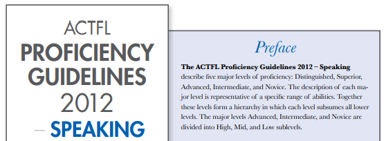 오픽 등급, OPIC 등급 체계 (ACTFL Proficiency Guidelines-Speaking)