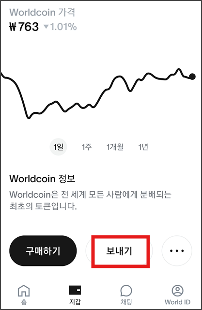 월드코인 보내기