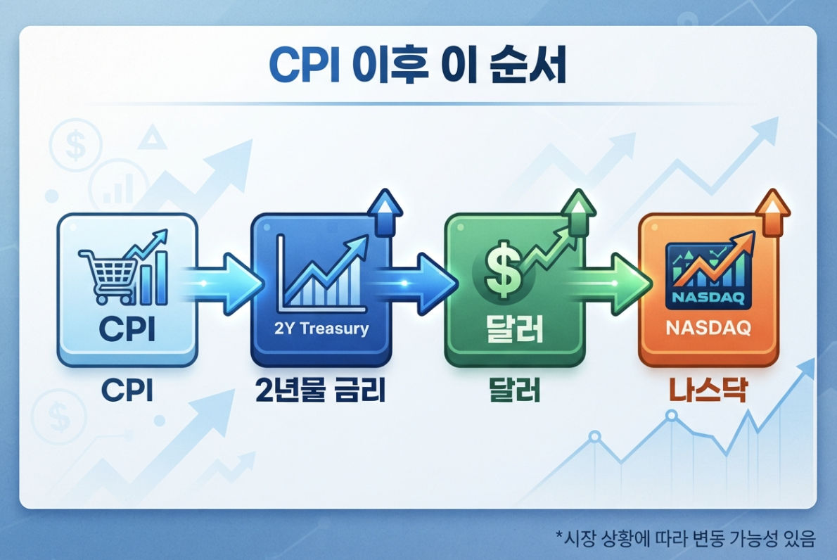 미국 CPI 발표 후 미국 국채금리 달러 나스닥 확인 순서