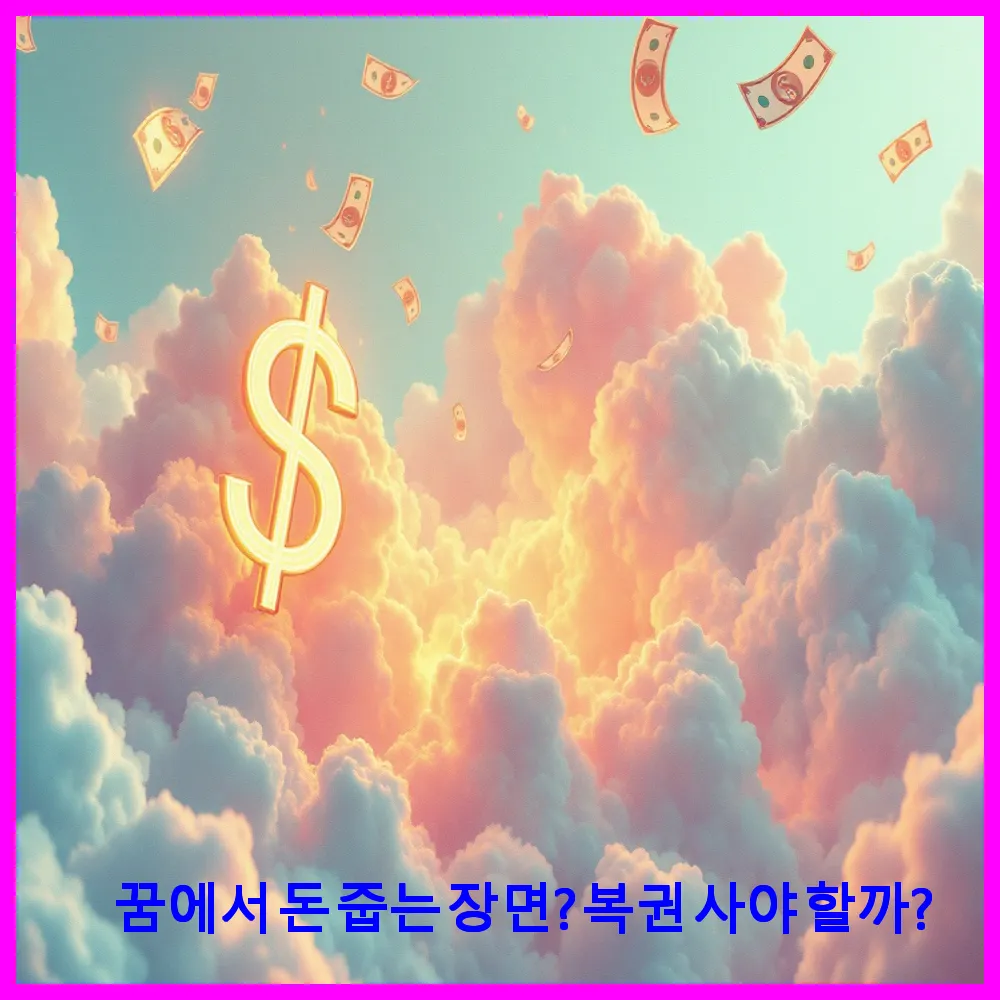 꿈에서 돈 줍는 장면? 복권 사야 할까?