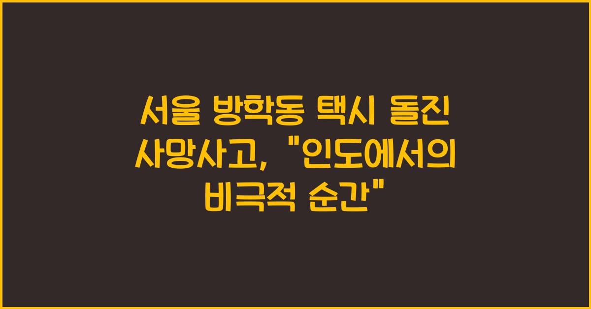 서울 방학동 택시 돌진 사망사고