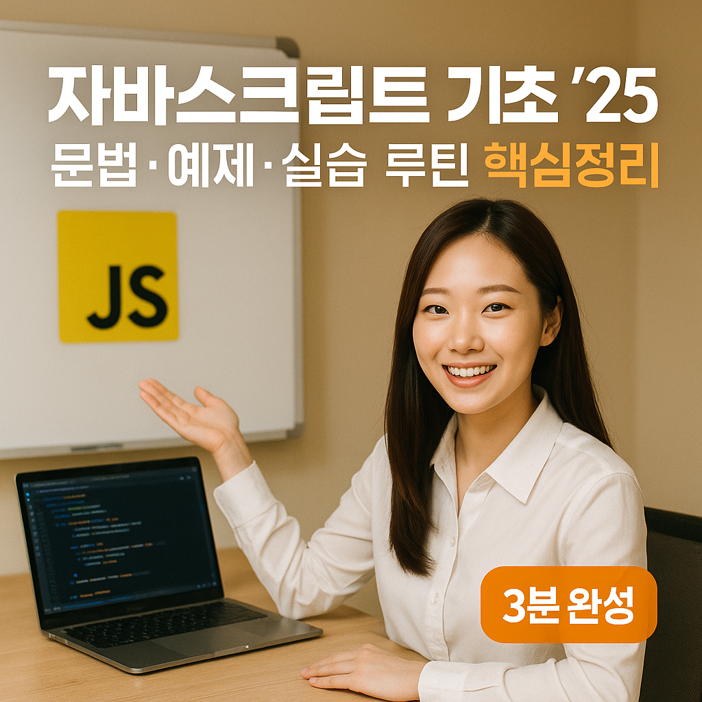 자바스크립트 기초 ’25 | 문법·예제·실습 루틴 핵심정리