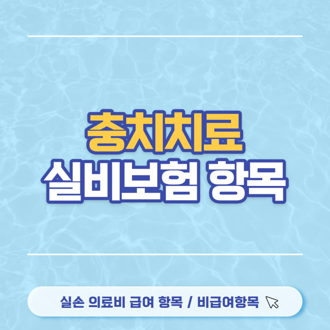 충치치료 실비보험