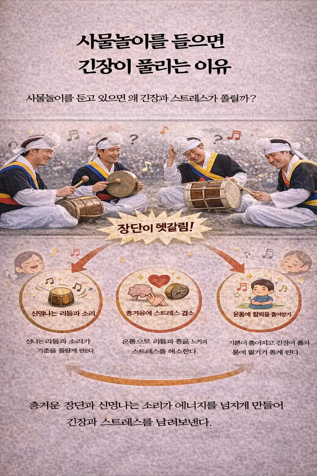 사물놀이를 들으면 긴장이 풀리는 이유