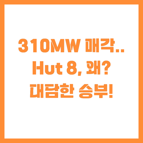 310MW 발전소 매각 Hut 8의 ..